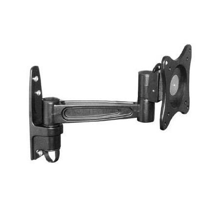 Brateck Single Monitor Wall Mount showcasing its tilting and swiveling features, designed for 13'-27' flat-panel TVs.