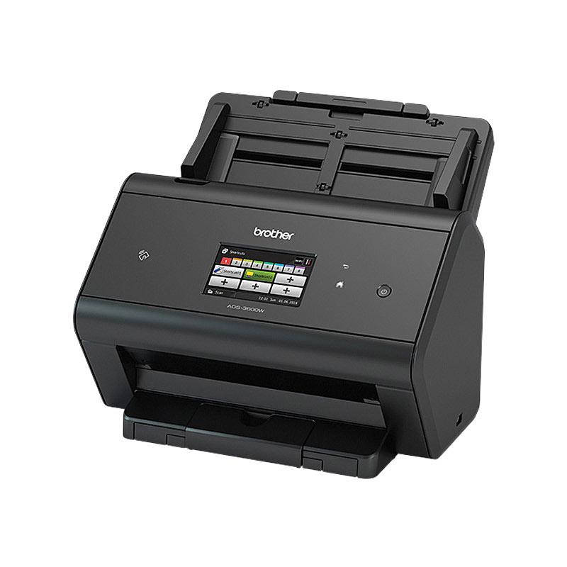 BROTHER ADS3600W Scanner showcasing its sleek design and user-friendly interface.