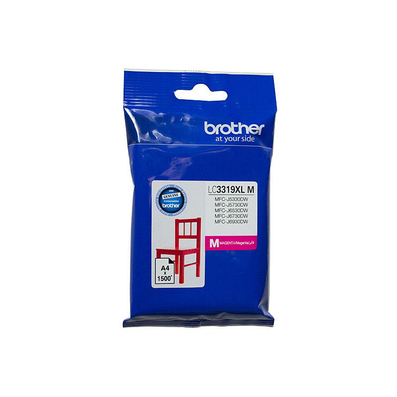 BROTHER LC3319XL Magenta Ink Cartridge with vibrant color and packaging details.