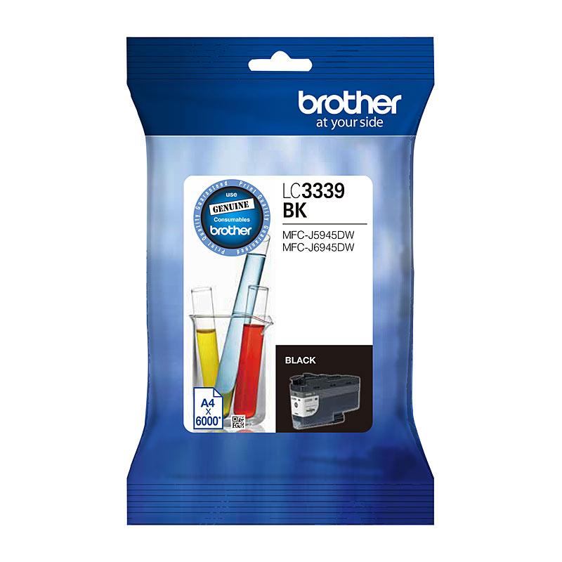 Brother LC3339XL Black Ink cartridge, high yield, premium quality, compatible with Brother printers.