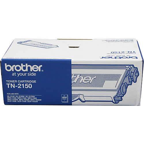 Brother TN-2150 Mono Laser Toner cartridge, designed for high-quality printing with a yield of 2,600 pages, compatible with various Brother printers.