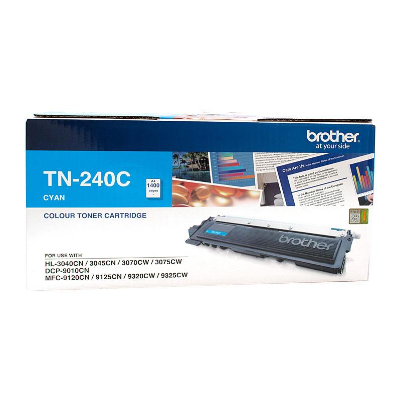 BROTHER TN240 Cyan Toner Cartridge, a genuine toner cartridge designed for high-quality printing, yielding 1,400 pages.