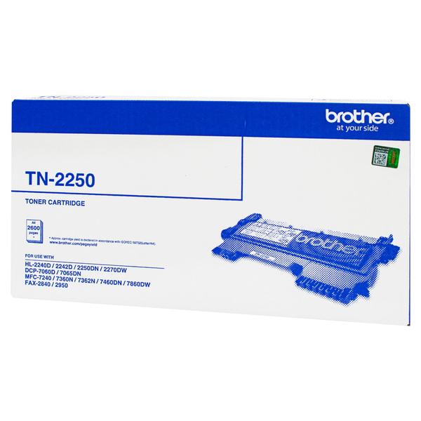 Brother TN-2250 Black Original Toner Cartridge, designed for high-quality printing and compatibility with various Brother printers.