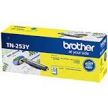 Brother TN253 Yellow Toner Cartridge, designed for high-quality printing with vibrant yellow color.