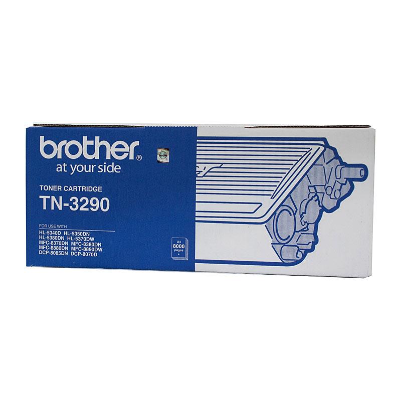 BROTHER TN3290 Toner Cartridge in black packaging, designed for high-quality printing with a yield of 8,000 pages.