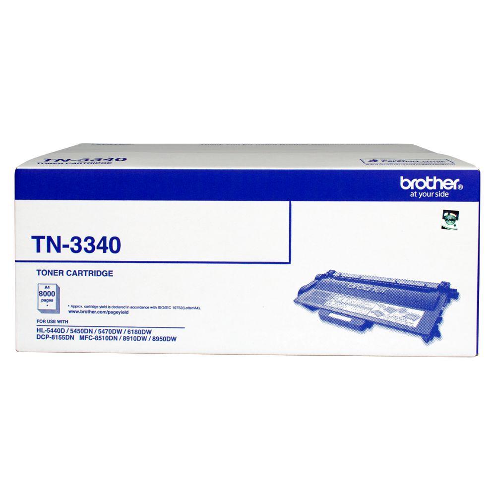 Brother TN-3340 Mono Laser toner cartridge, high yield, designed for professional printing.