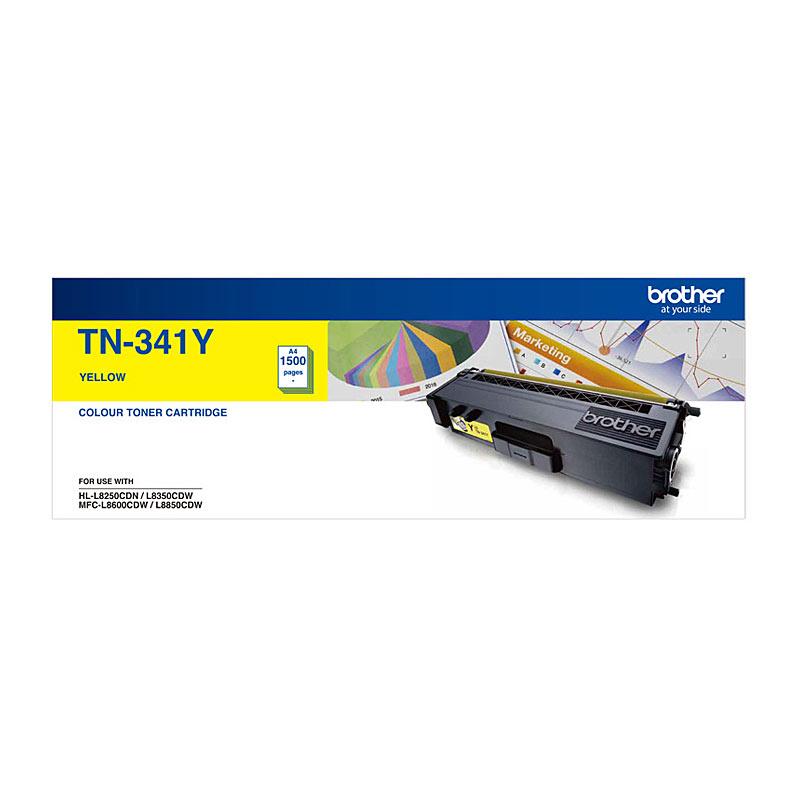 BROTHER TN341 Yellow Toner Cartridge, a genuine toner cartridge designed for vibrant printing, yielding 1,500 pages.