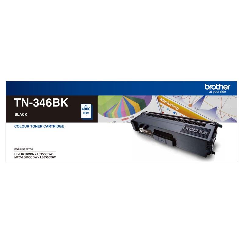 Brother TN-346BK High Yield Black Toner Cartridge, designed for sharp and professional printing, compatible with various Brother printers.