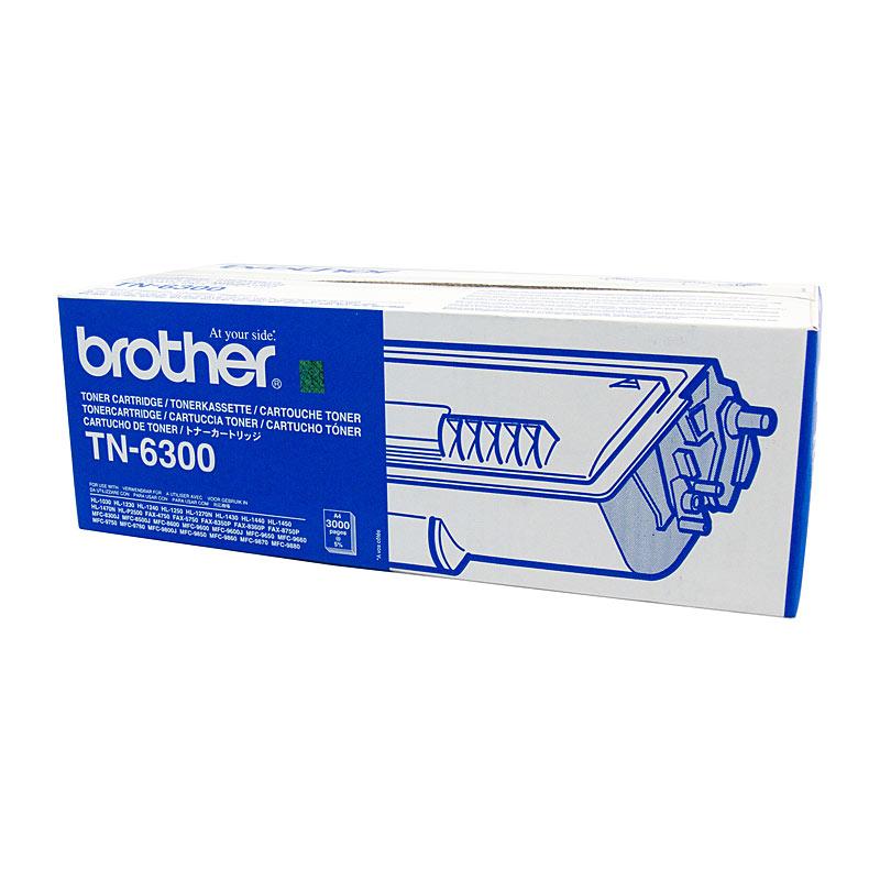 BROTHER TN6300 Toner Cartridge, black, designed for high-quality printing, yielding 3,000 pages, compatible with various Brother printers.