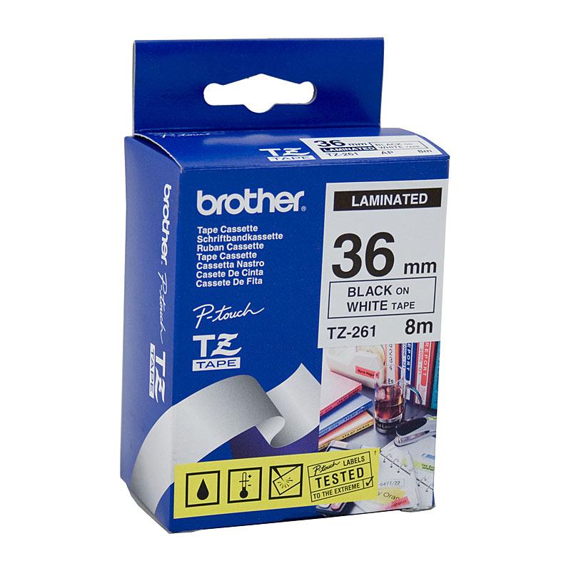 BROTHER TZe261 Labelling Tape roll with clear labels for POS stations.