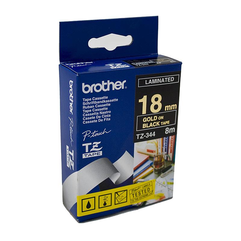 BROTHER TZe344 Labelling Tape roll with clear adhesive backing, designed for use in POS stations.