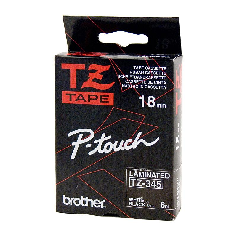 BROTHER TZe345 Labelling Tape roll with clear labels for POS stations.