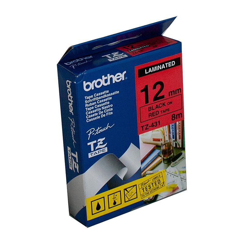 BROTHER TZe431 Labelling Tape roll with clear adhesive backing, designed for use in POS stations.