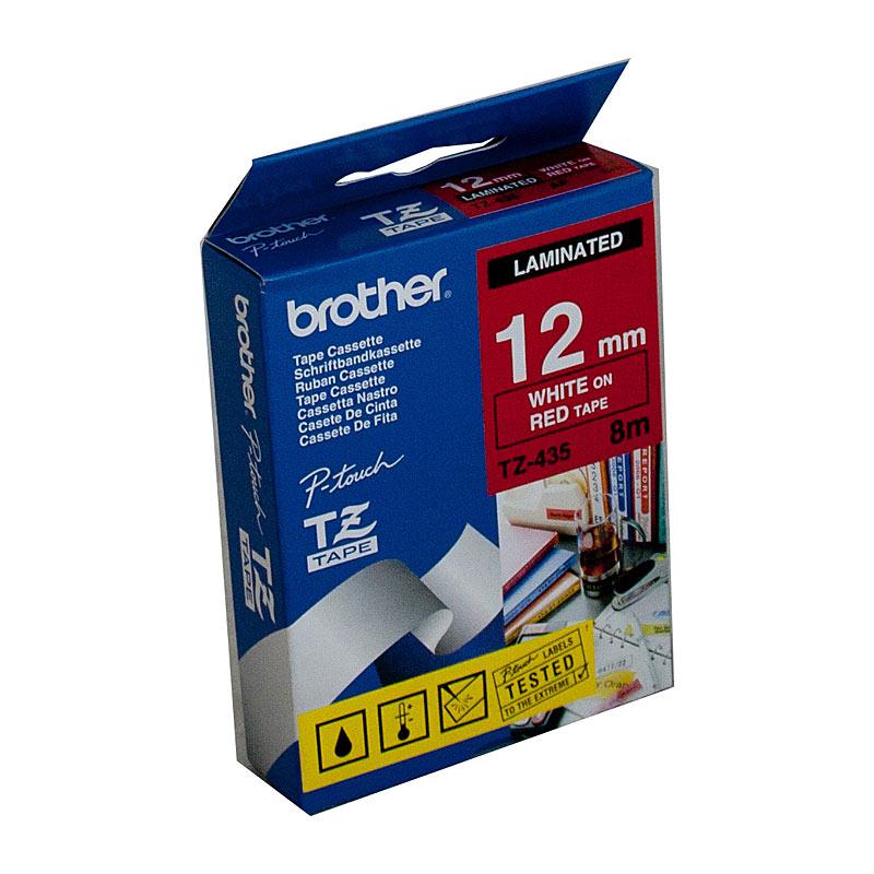 BROTHER TZe435 Labelling Tape cartridge, featuring a sleek design and clear label surface, ideal for POS stations.