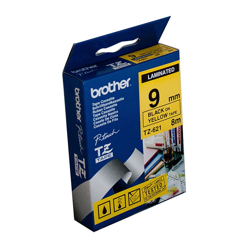 BROTHER TZe621 Labelling Tape roll with clear adhesive backing, designed for use in POS systems.