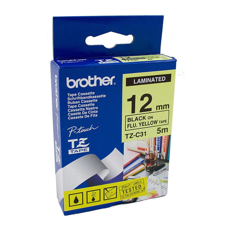 BROTHER TZeC31 Labelling Tape roll with clear labels for POS systems.