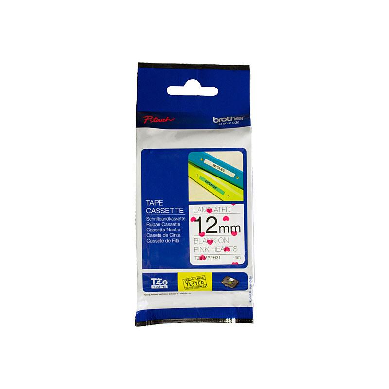 BROTHER TZeMPPH31 Label Tape roll with clear adhesive backing and vibrant printing.