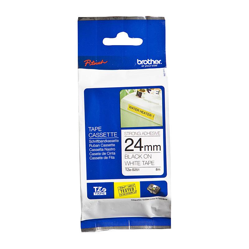 BROTHER TZeS251 Labelling Tape cartridge with clear label printing for POS stations.