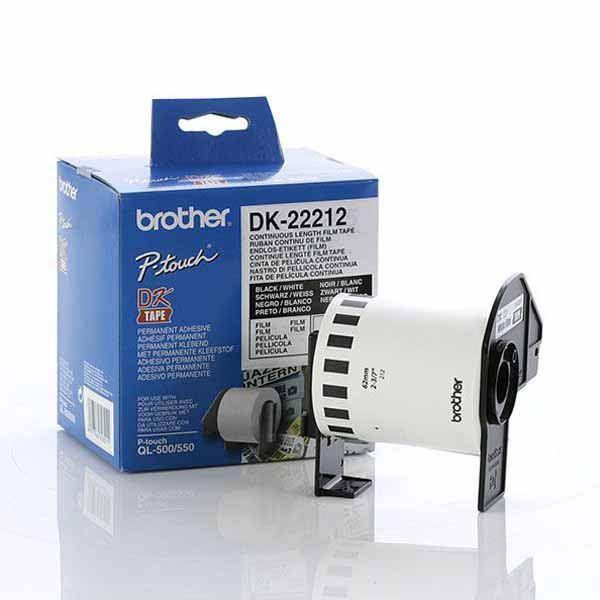 Brother White Continuous Film Roll 62mm x 15.24mm for QL label printers, showcasing its high-quality and durable design.