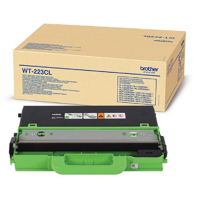 BROTHER WT-223CL Waste Toner Box designed for high-volume printing, capable of yielding up to 50,000 pages.