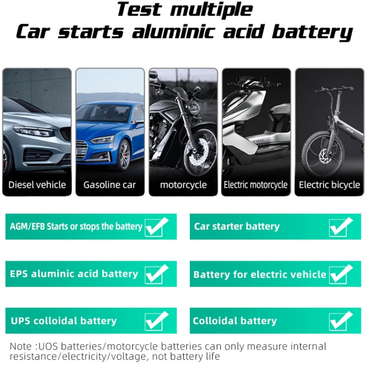 BSIDE Q11 Car Battery Detector with display and test leads, designed for 12V and 24V batteries.