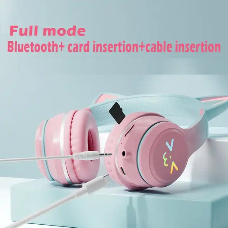 BT612 LED Cat Ear Bluetooth Earphones with RGB lighting, showcasing a stylish and comfortable design.