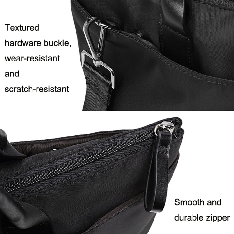 Business Briefcase Handbag in black oxford cloth, showcasing dual-purpose design with shoulder strap and anti-theft magnetic buckle.