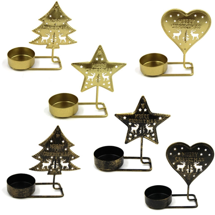 C Black Gold DH2303-03 Metal Retro Iron Art Candlesticks, showcasing elegant design and durable iron material.