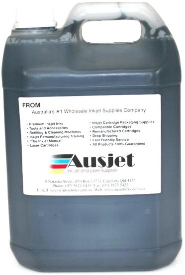 5-liter bottle of C1041 Sensient Cyan Photo Ink, designed for professional ink cartridge refilling.