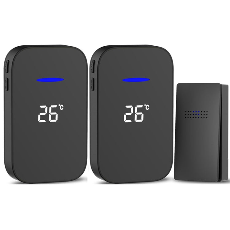 C302B Wireless Doorbell with Digital Temperature Display, showcasing its sleek design and features.