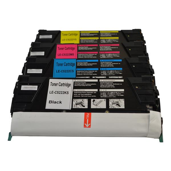 C5220 C522 Series Generic Toner Set including four premium cartridges for Lexmark printers.