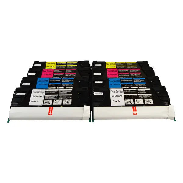 C5220 Series Generic Toner Set X 2 featuring eight premium cartridges for Lexmark printers.