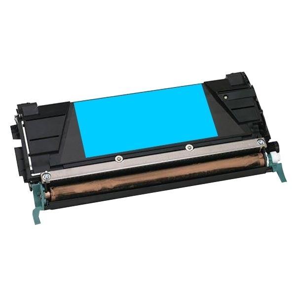 C5220CS C522 Cyan Premium Generic Toner cartridge, showcasing its vibrant cyan color and remanufactured design.