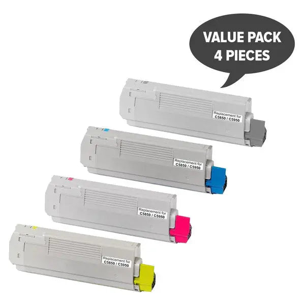 C5850 Series Generic Toner Set featuring four premium cartridges for vibrant printing.