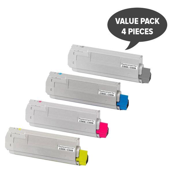 C5850 Series Generic Toner Set featuring four premium cartridges for vibrant printing.