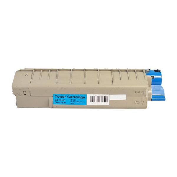 C610 44315311 Cyan Premium Generic Toner Cartridge, remanufactured for Oki C610 printer, yielding 6000 pages.