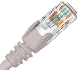 CABAC 1m CAT6 RJ45 Ethernet patch lead in grey color with moulded connectors.