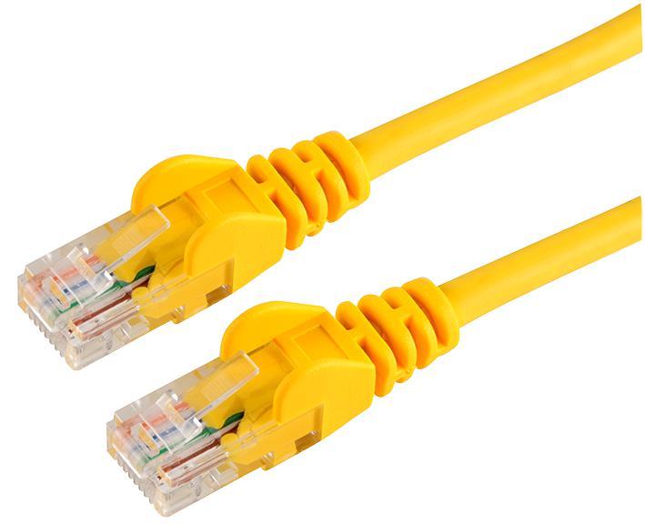 CABAC 50cm CAT5 RJ45 LAN Ethernet cable in yellow, featuring RJ45 connectors for reliable network connectivity.