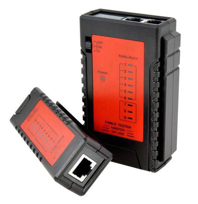 Compact Cable Continuity Tester for network cables with LED display and detachable remote.