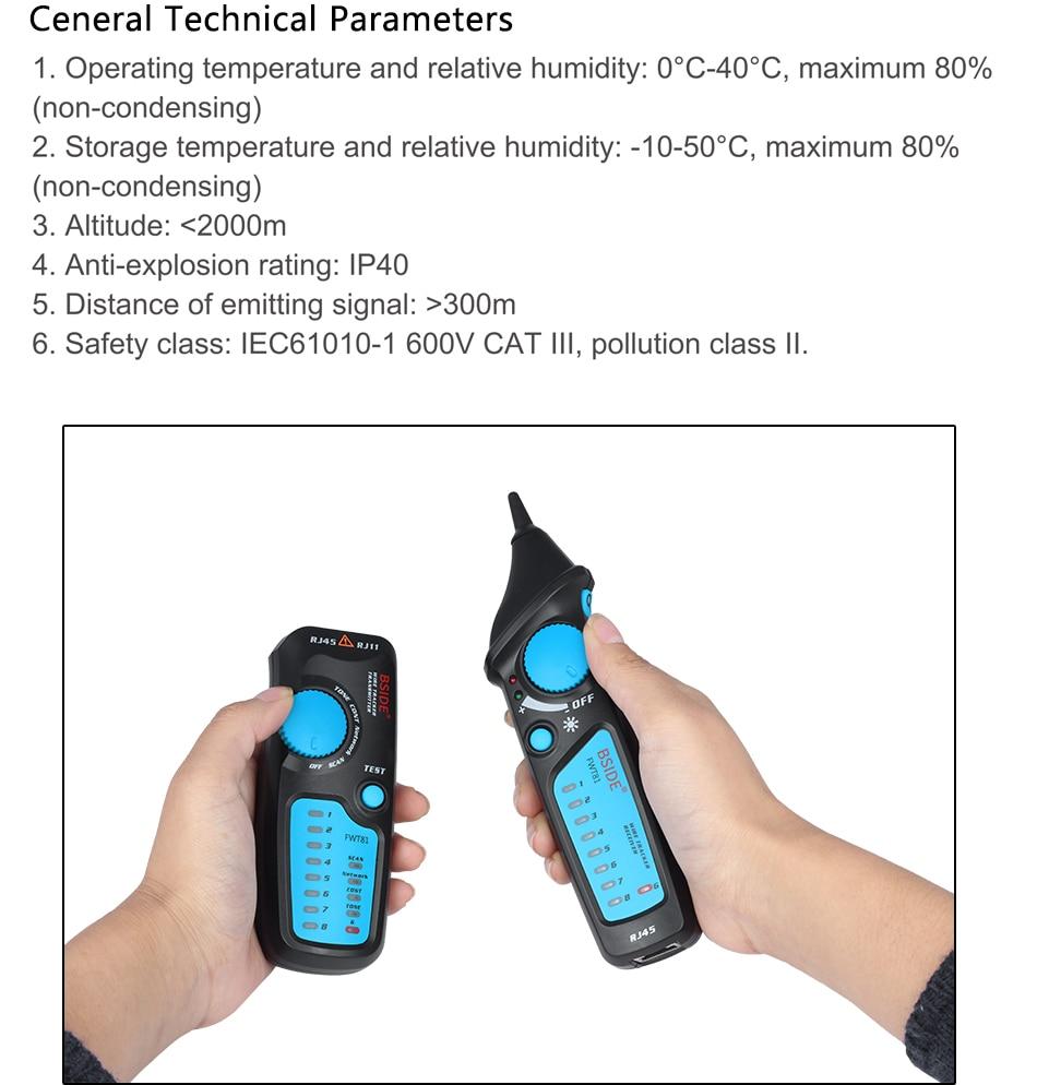 Cable Tracker Network Telephone line Detector with RJ11 connector, designed for efficient wire tracing and breakpoint location testing.