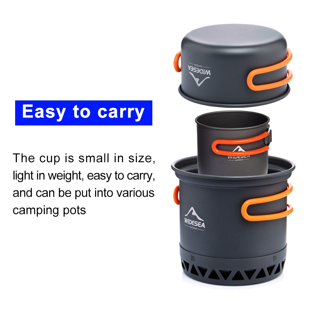 A lightweight and durable aluminum camping mug, perfect for outdoor coffee and beverages, showcasing its sleek design and 0.4L capacity.