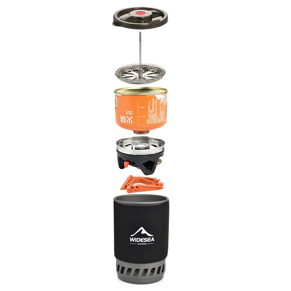 Camping Cooking System featuring a Heat Exchanger Outdoor Gas Stove Burner, designed for efficient outdoor cooking with a compact and durable aluminum alloy structure.