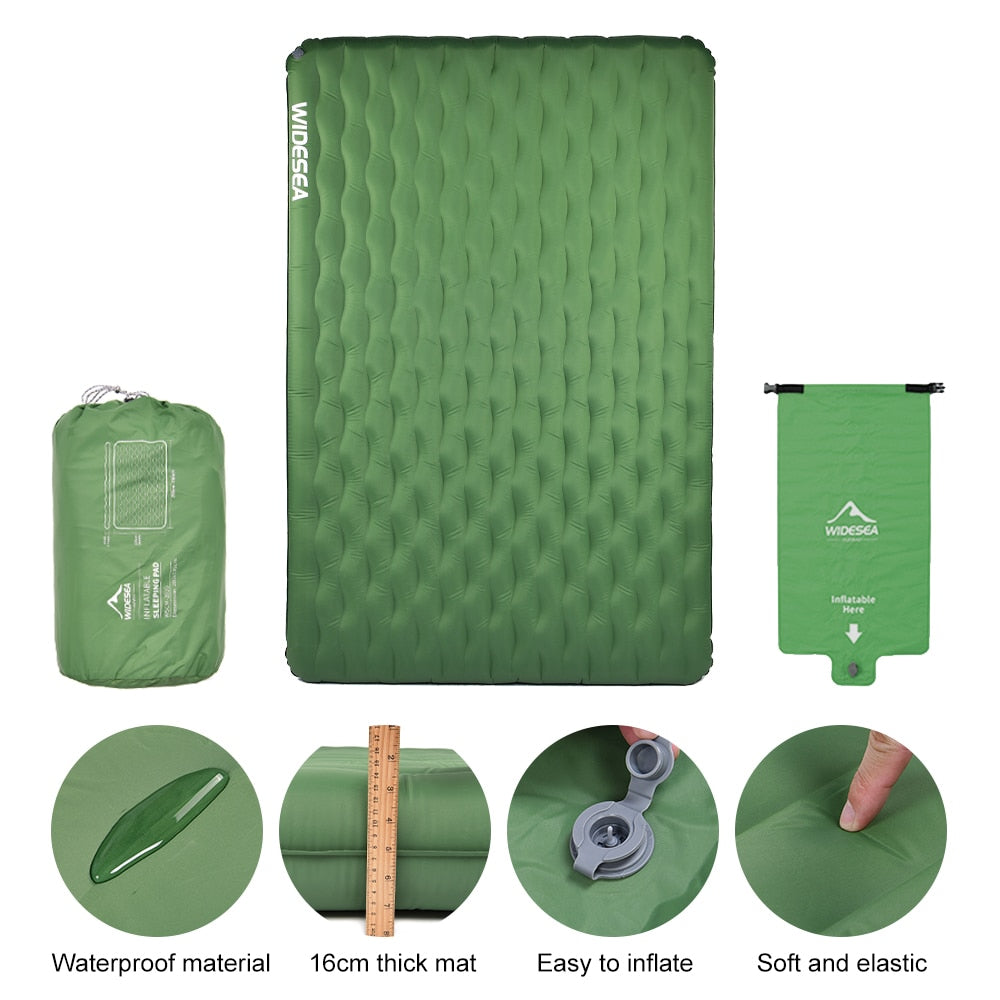 Camping Double Inflatable Mattress, ultralight and portable, ideal for outdoor sleeping.