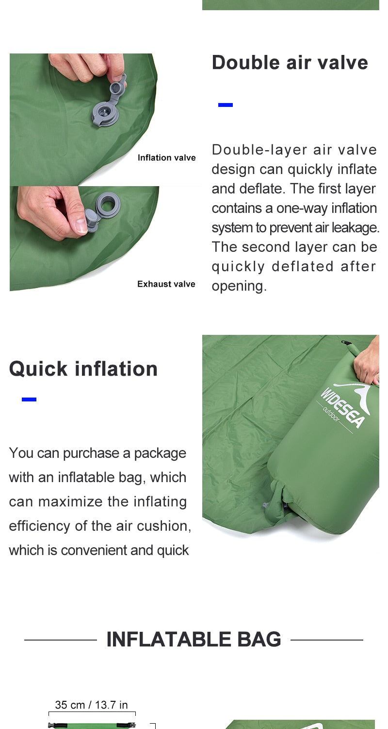 Camping Double Inflatable Mattress, ultralight and portable, ideal for outdoor sleeping.