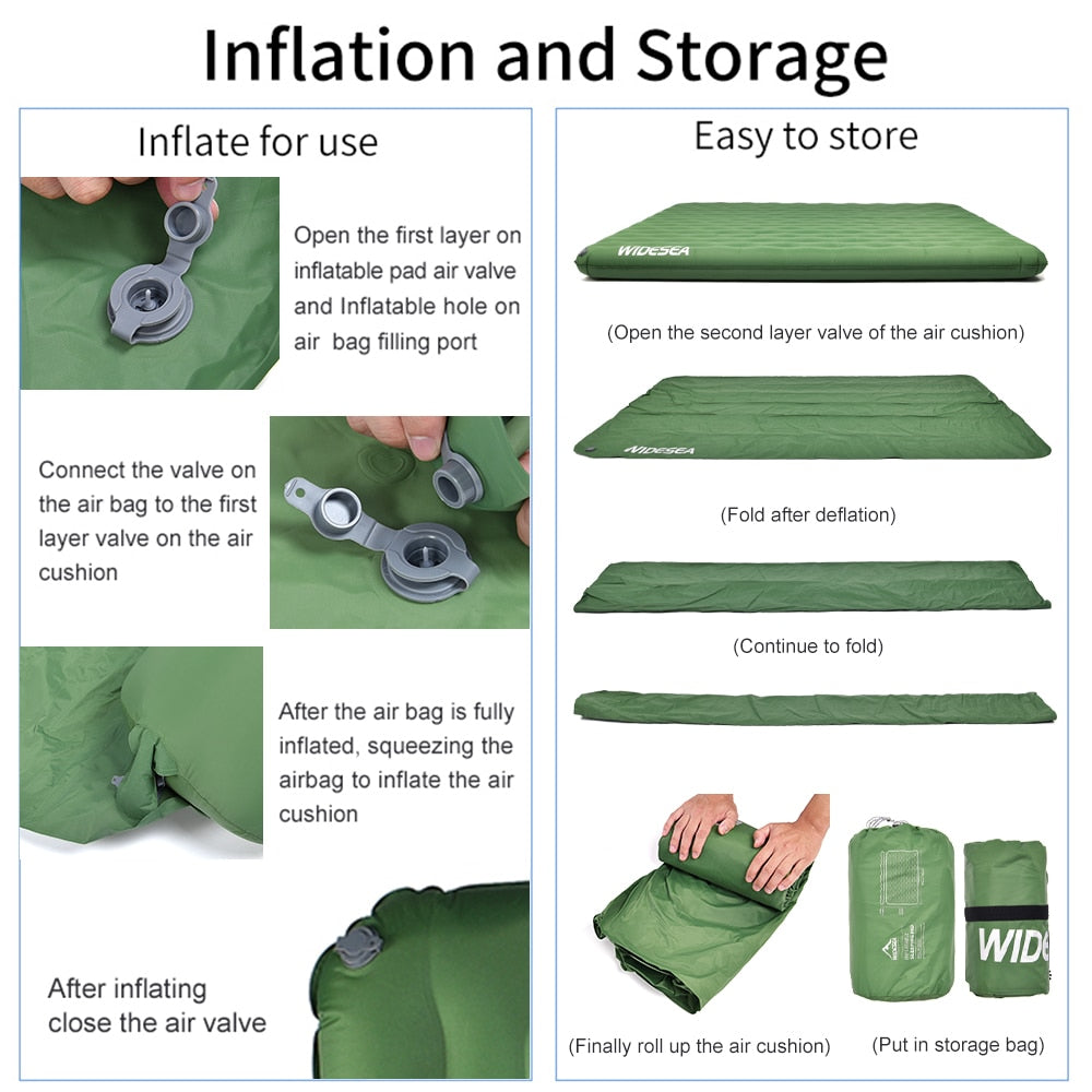 Camping Double Inflatable Mattress, ultralight and portable, ideal for outdoor sleeping.