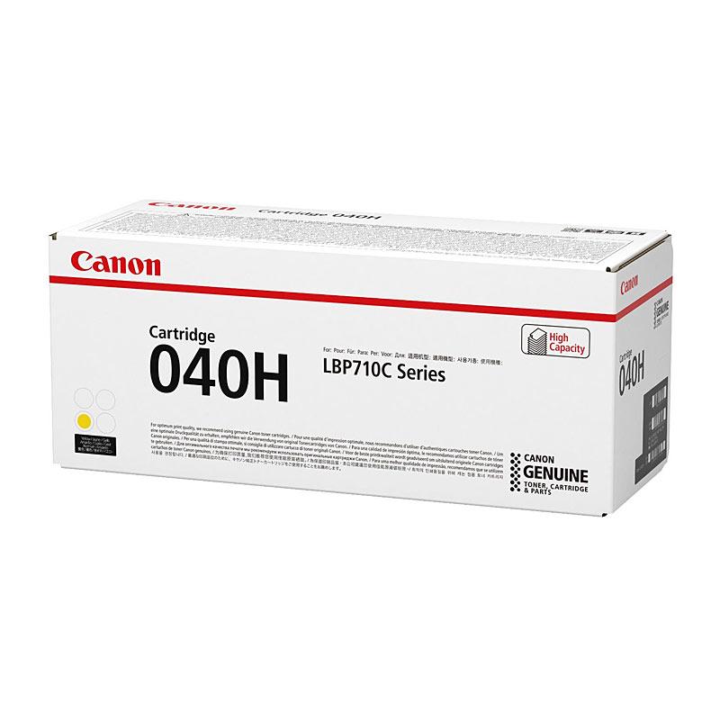 CANON Cartridge040 Yellow HY Toner cartridge with packaging, designed for high-quality printing.