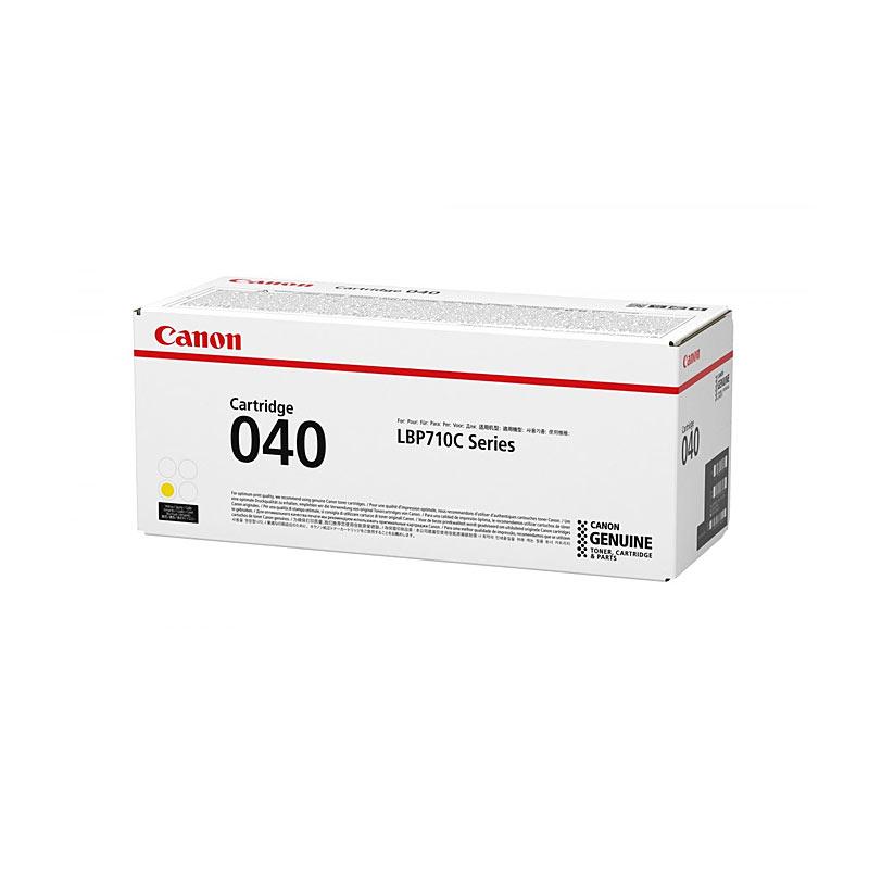 CANON Cartridge040 Yellow Toner cartridge, designed for Canon LBP712CX printer, showcasing vibrant yellow color and premium quality.