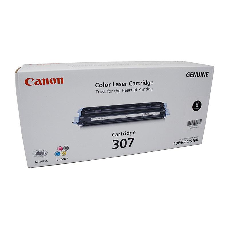 CANON Cartridge307 Black Toner cartridge, designed for high-quality printing, yielding 2,500 pages, compatible with Canon Laser Shot printers.