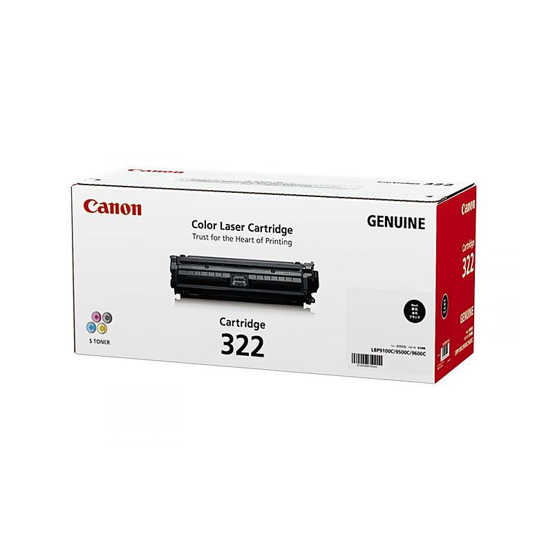 CANON Cartridge322 Black Toner cartridge, designed for high-quality printing, yielding 6,500 pages, compatible with Canon Laser Shot LBP9100CDN.