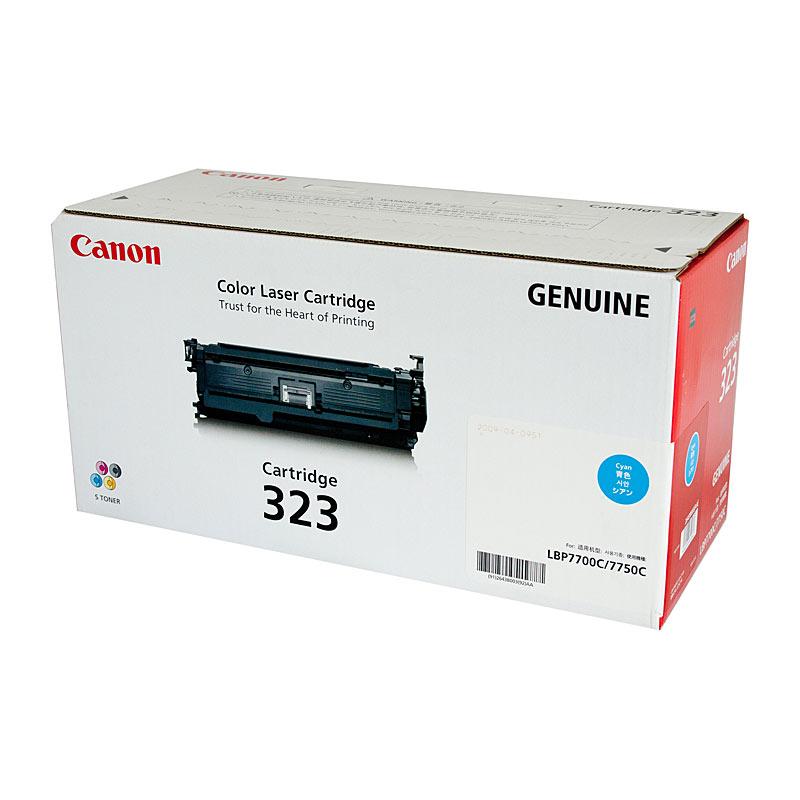 CANON Cartridge323 Cyan Toner cartridge, designed for high-quality printing with a yield of 8,500 pages, compatible with Canon LBP7750CDN printer.